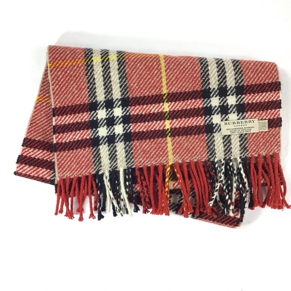 BURBERRY Wool Cashmere Fringe Scarf - Picture 2 of 4